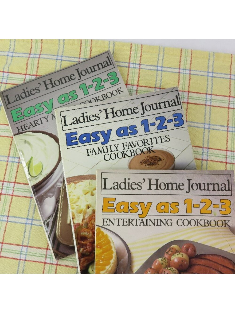 Lot of 3 1985 Ladies Home Journal Easy as 1-2-3 Cookbooks Hearty Meals Favorites